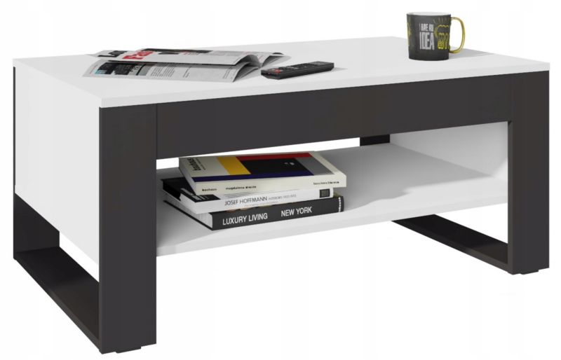 Ława Matkam FLOW stolik kawowy 100cm biały-czarny 1 szt.