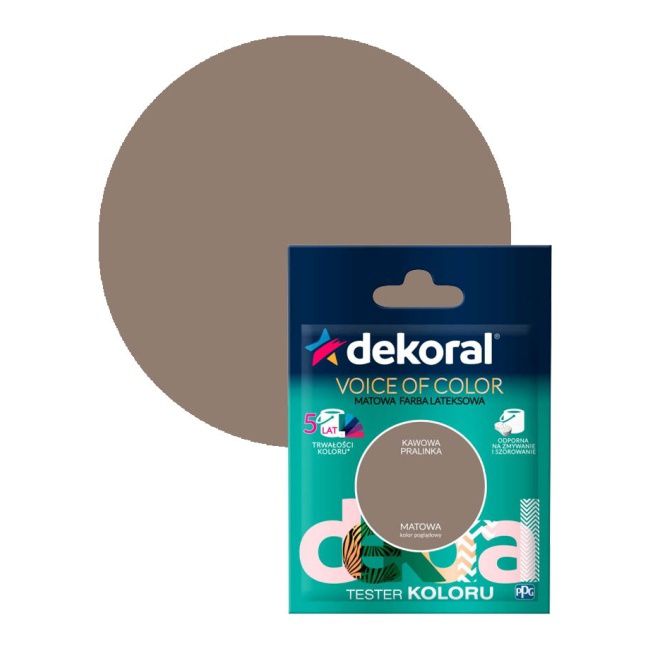 Tester farby kolorowej Dekoral Voice of Color kawowa pralinka 0,05 l