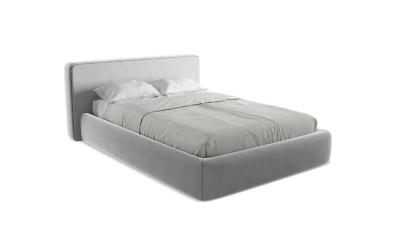Łóżko LaMiaSofa Kiana z weluru 140x200 szary 1 szt.