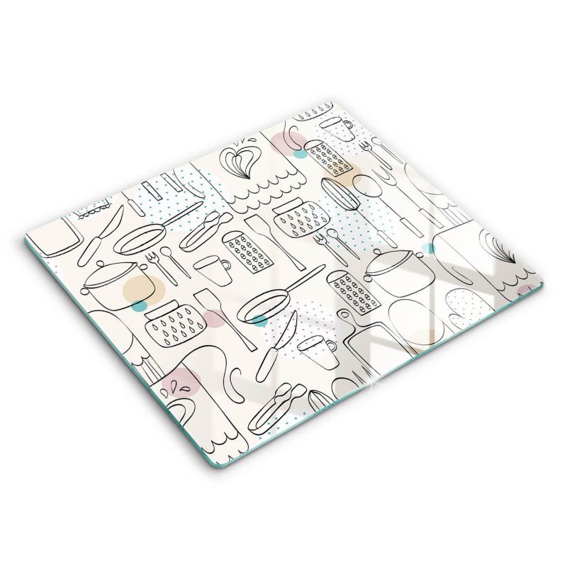 Szklana deska do krojenia Wallfluent 60x52 cm Kolor biały 1 szt.