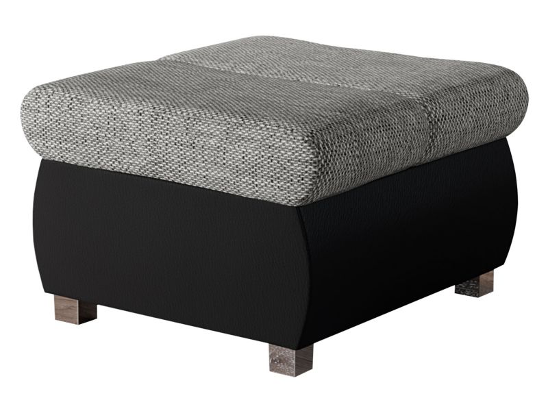 Pufa MIRJAN 24 Bangkok Mała czarna ekoskóra/ciemnobeżowa plecionka 1 szt.