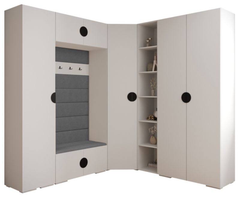 Garderoba do przedpokoju Abiks INOVA 4 Z2 biały+czarny+manila16 1 szt.