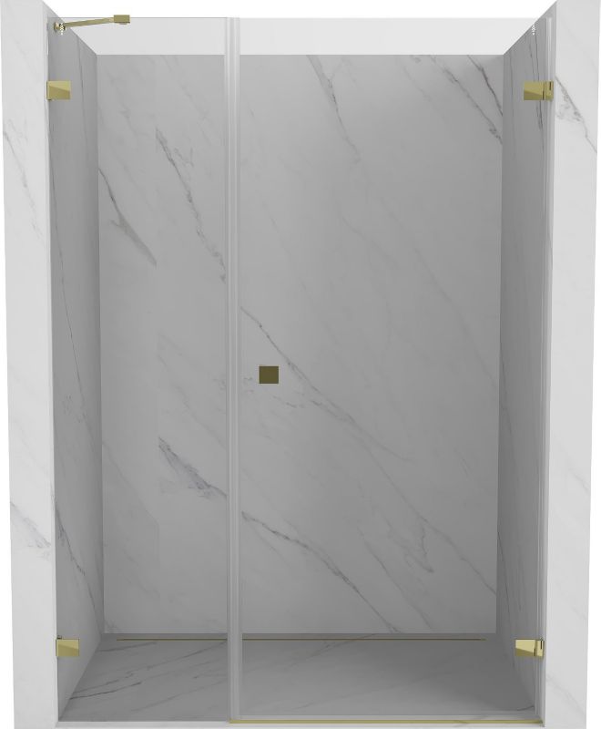 Drzwi prysznicowe uchylne Mexen Lunar-B złote 120x200 cm 1 szt.