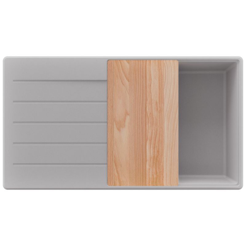 Zlewozmywak Kopenhaga PRIMAGRAN Nablatowy 90x50cm do szafki od 60cm, Szary + Syfon + Deska, S723, 1 szt.