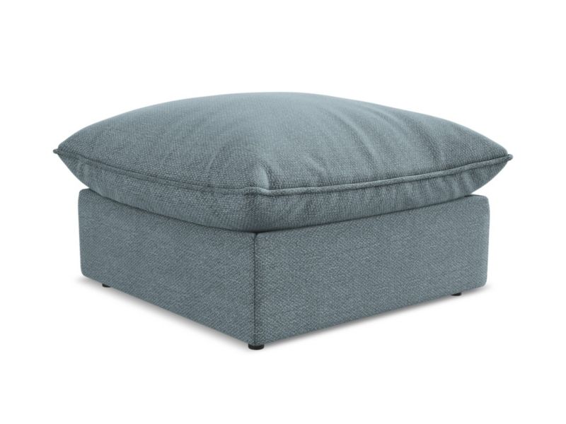 Pufa LaMiaSofa RAVENNA z tkaniny bouclé 75x75 cm jeans 1 szt.