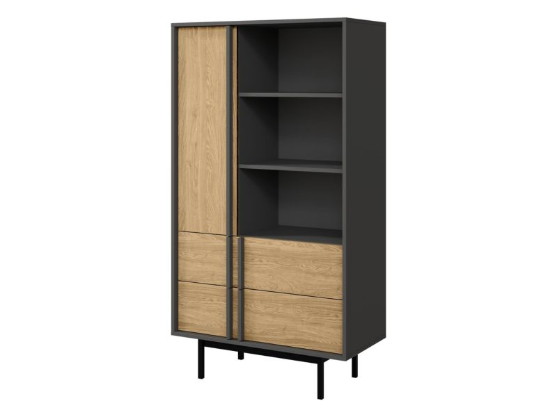 Regał średni MIRJAN 24 Alsy 4 antracyt + dąb olejowany 1 szt.