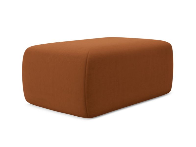 Pufa LaMiaSofa PERUGIA z tkaniny welwetowej 102x62 cm terakota 1 szt.