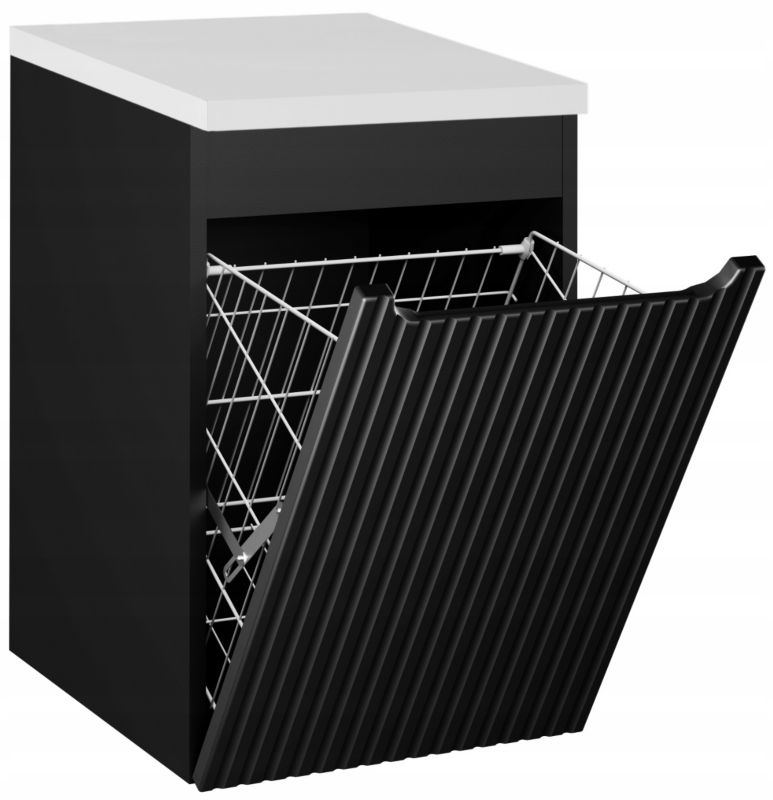 Szafka łazienkowa 40 cm Wisząca z Blatem Biały Nova Black Czarna Furnidea 1 szt.