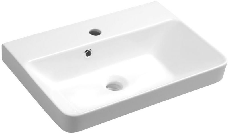 Umywalka Sapho Thalie 55x37 cm prostokątna biała z otworem na baterię ceramiczna 1 szt.