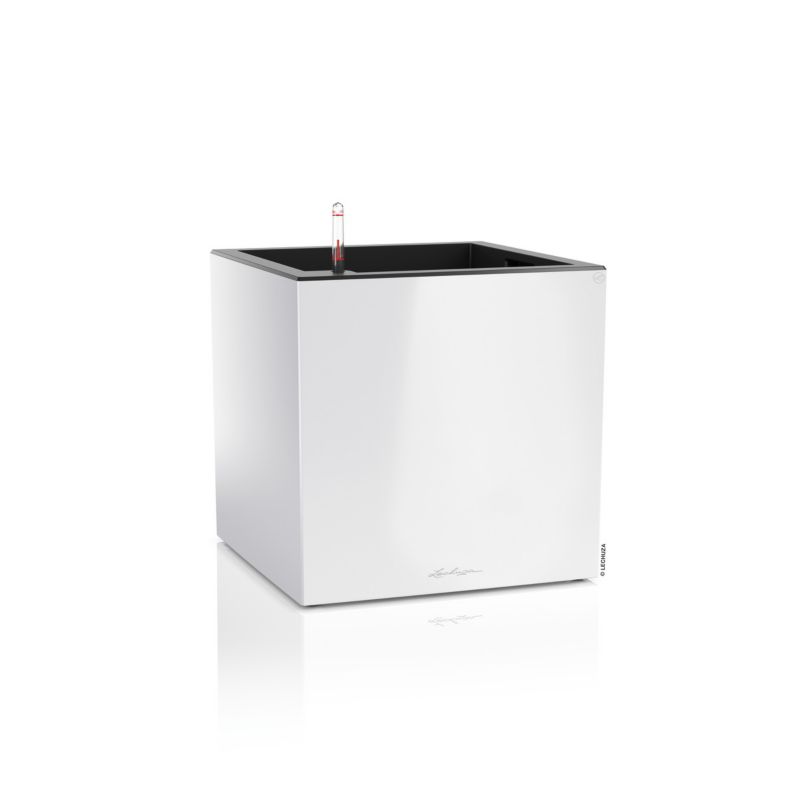 Doniczka Lechuza Do Domu Ogrodu CANTO Kostka 40 Biały Połysk 1 szt