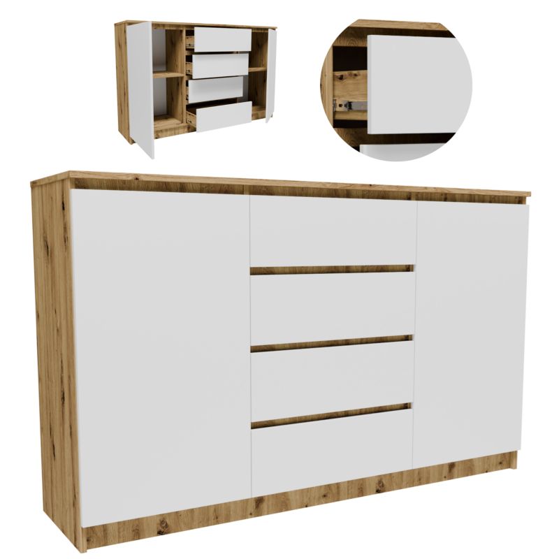 Komoda Matkam szafka K1602D4SZABI dąb artisan-biały 1 szt.