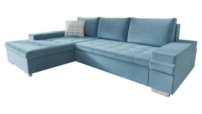 Narożnik z funkcją spania MIRJAN 24 Bangkok Mini błękitny/niebieska kratka 1 szt.