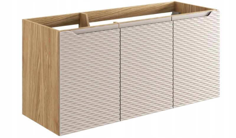 Szafka łazienkowa Furnidea 120 cm wisząca 3 drzwi beżowa front 3D Ocean 1 szt.