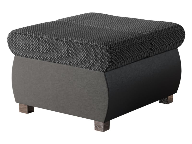 Pufa MIRJAN 24 Bangkok Mała ekoskóra mysi szary/czarna plecionka 1 szt.