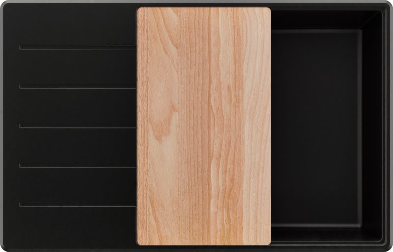 Zlewozmywak Kopenhaga PRIMAGRAN Nablatowy 78x50cm do szafki od 60cm, Czarny + Syfon + Deska, S621, 1 szt.