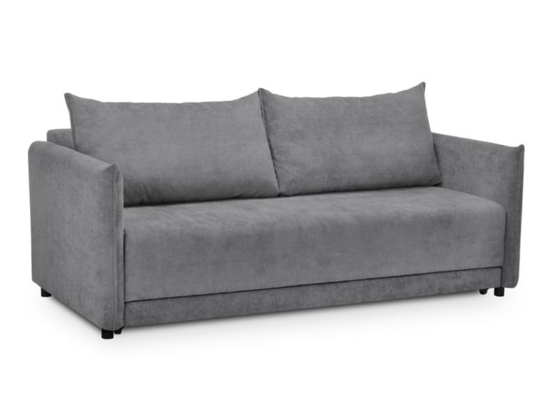 Kanapa 3-osobowa z funkcją spania LaMiaSofa SPEDINO z tkaniny szenilowej 207x95 cm szary 1 szt.