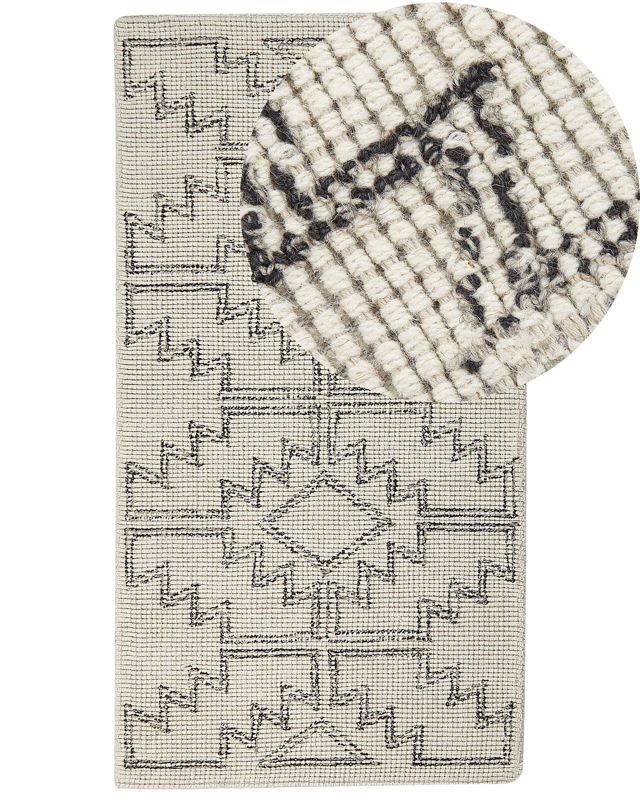 Dywan wełniany 80 x 150 cm beżowo-czarny Urla 1 szt.