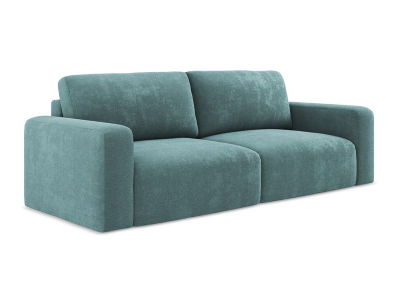 Kanapa 3-osobowa z funkcją spania LaMiaSofa OSTIA z tkaniny szenilowej 244x102 cm jeans 1 szt.