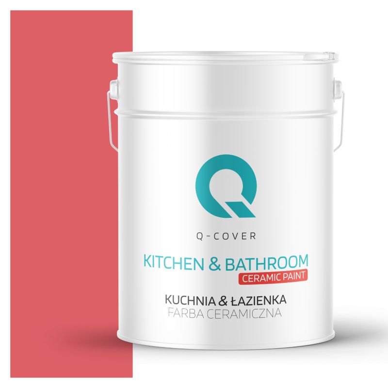 Farba Ceramiczna Kuchnia & Łazienka Q-Cover Czerwony H3525 Głęboki Mat 10L