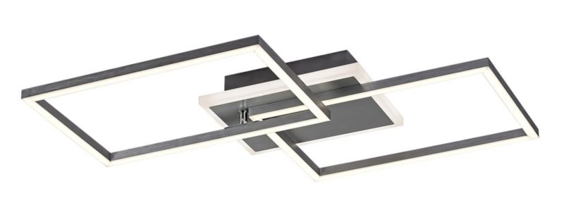 Lampa sufitowa wisząca Rabalux Athelstan srebrno-szczotkowane aluminium-biała wym: 8 x 50 x 39 cm wbudowany LED 40W 1 szt.