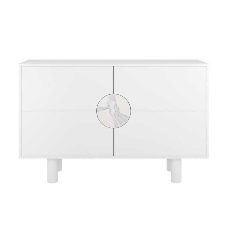 Nowoczesna komoda z marmurem Dancan ZOE 2D biały 140 cm 1 szt.