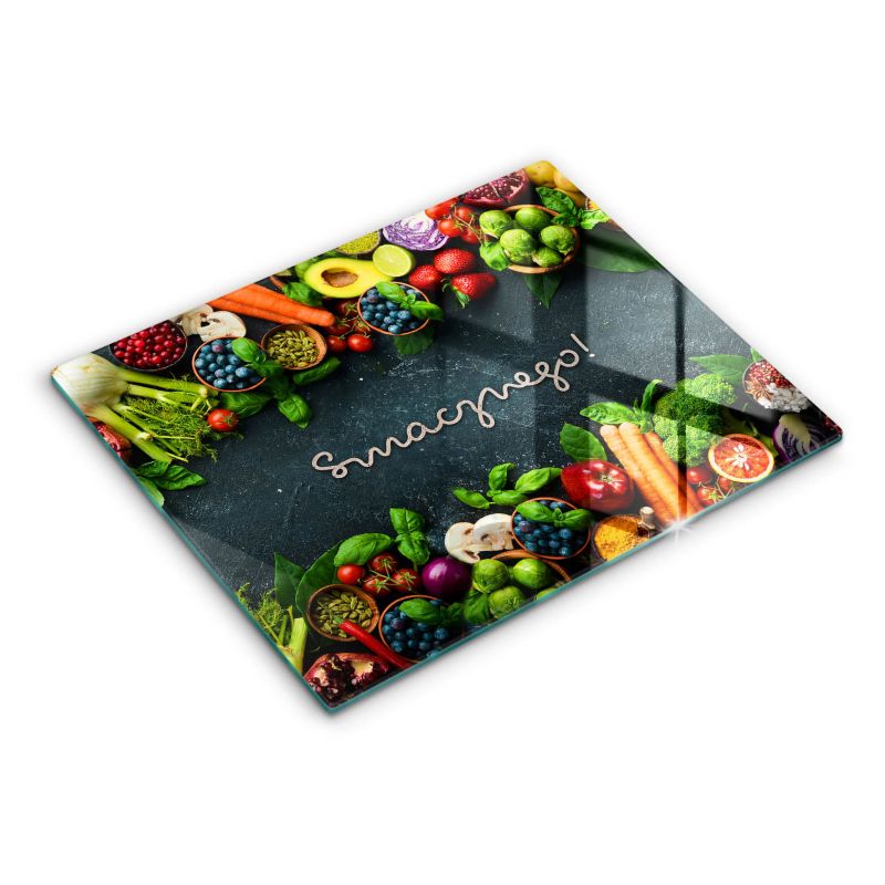 Szklana deska do krojenia Wallfluent 40x52 cm Owoce i Warzywa, Smacznego 1 szt.
