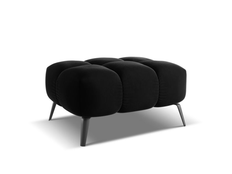 Pufa LaMiaSofa ROMA z tkaniny welwetowej 78x60 cm czarny 1 szt.