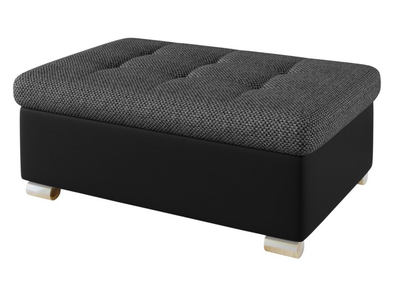 Pufa MIRJAN 24 Niko Duża czarna ekoskóra/czarna plecionka 1 szt.