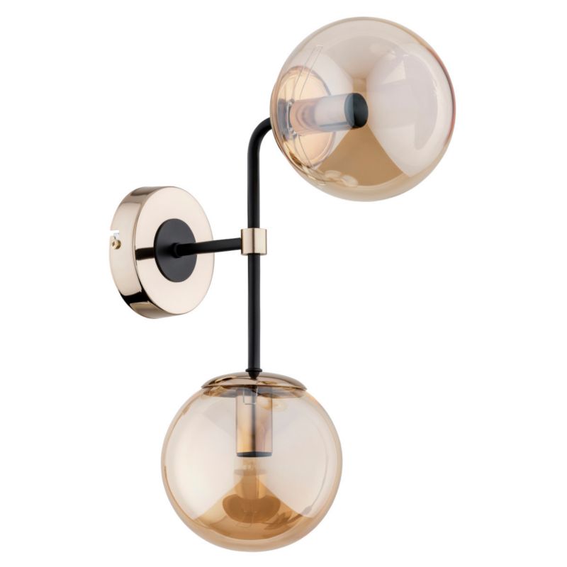 Kinkiet ścienny Alfa Transformers złoto-czarny-bursztynowy 2 x E14 x 10W IP20 wym: 42 x 15 x 29 cm - 1 szt.