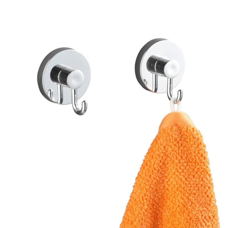 Komplet haczyków Wenko Vacuum-Loc - srebrny, beznarzędziowy montaż, udźwig 33kg, 1 szt.