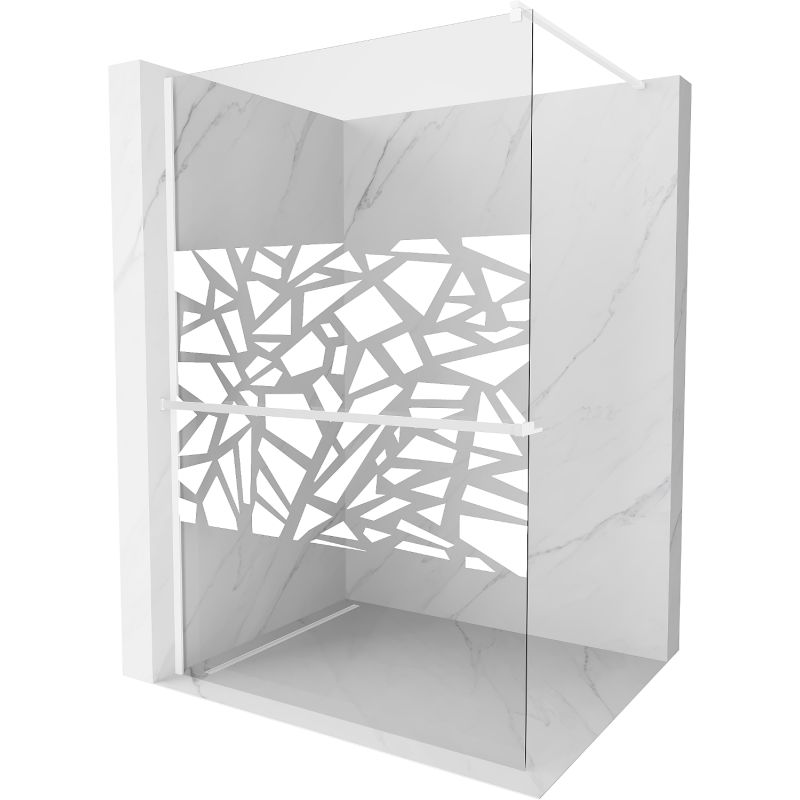 Ścianka prysznicowa Mexen Kioto+ biały wzór 100x200 cm 800-100-121-20-85 1 szt.