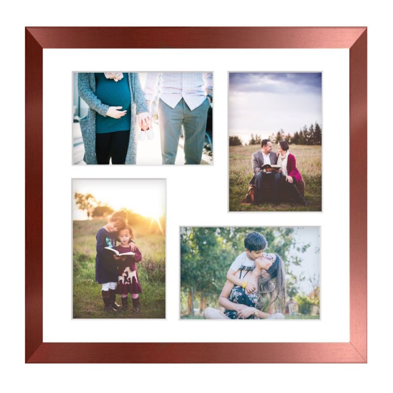 Ramka kwadratowa na 4 zdjęcia Hekla 34x34x4 MDF galeria różowe złoto 1szt.