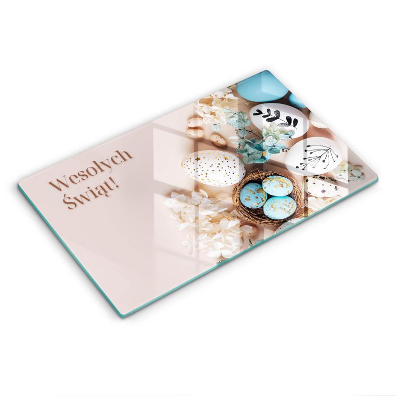 Szklana deska do krojenia Wallfluent 30x52 cm Pogodnych Świąt Wielkiej Nocy 1 szt.
