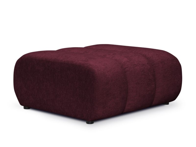 Pufa LaMiaSofa NAPOLI z tkaniny szenilowej 94x89 cm burgundowy 1 szt.