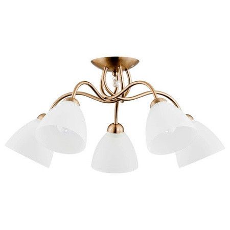 Lampa sufitowa wisząca Alfa Amarillo 7551 złoto-biała kryształowa 5xE27 x 15W 1 szt.