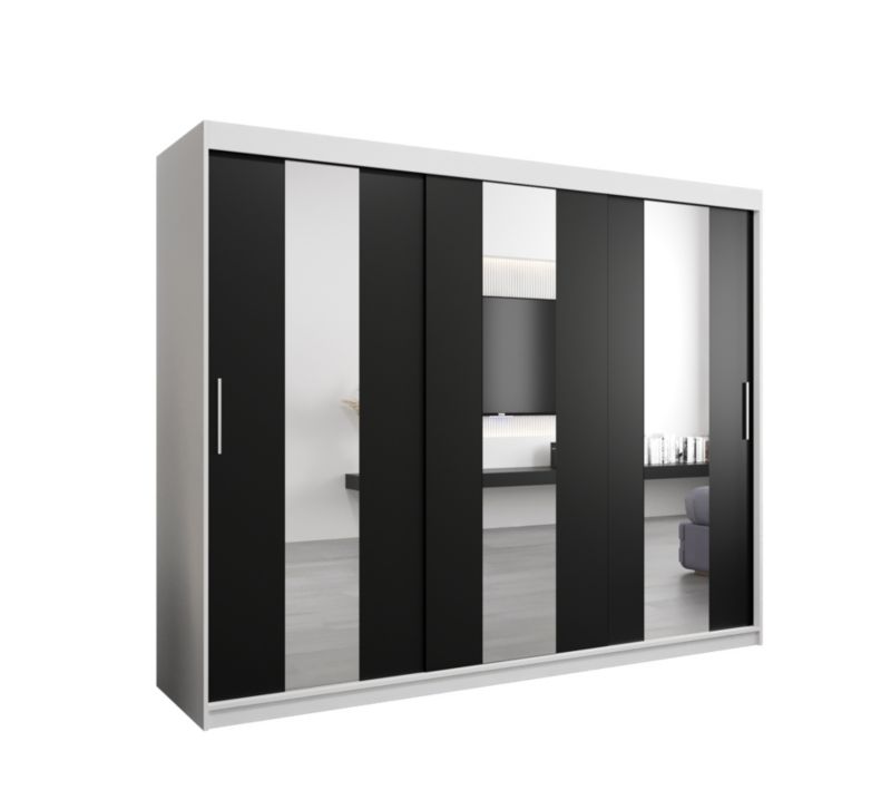 Szafa przesuwna Garderoba Abiks POLE 250 biały/czarny 1 szt.