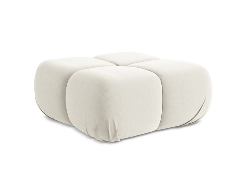 Pufa LaMiaSofa SANREMO z tkaniny welwetowej 95x95 cm jasny beż 1 szt.