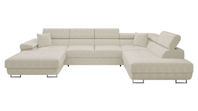 Narożnik z funkcją spania MIRJAN 24 Torezio Bis Sztruks prawy waniliowy 1 szt.