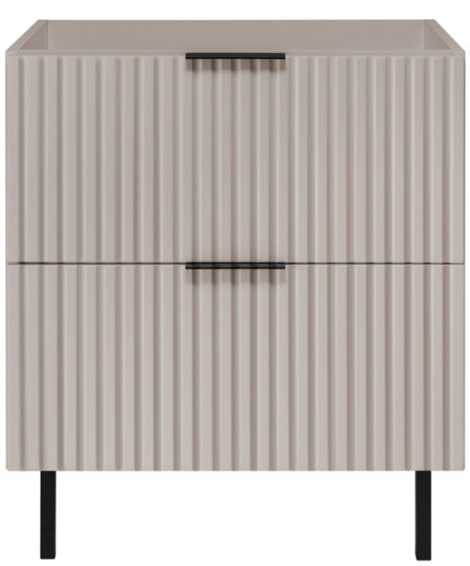 Szafka łazienkowa Furnidea 60 cm kaszmir ryflowana z nóżkami FLOW 1 szt.