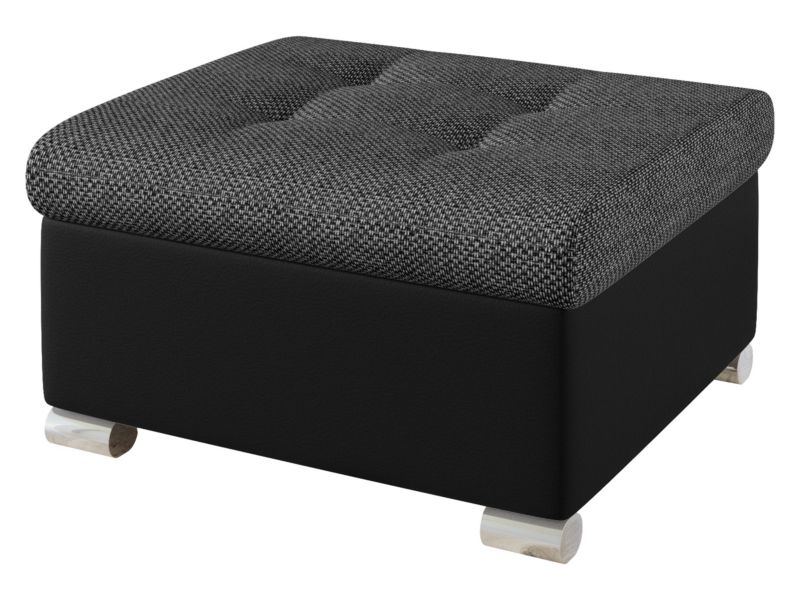 Pufa MIRJAN 24 Niko Mała czarna ekoskóra/czarna plecionka 1 szt.