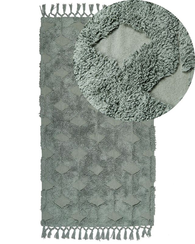 Dywan bawełniany 80 x 150 cm zielony Kars 1 szt.