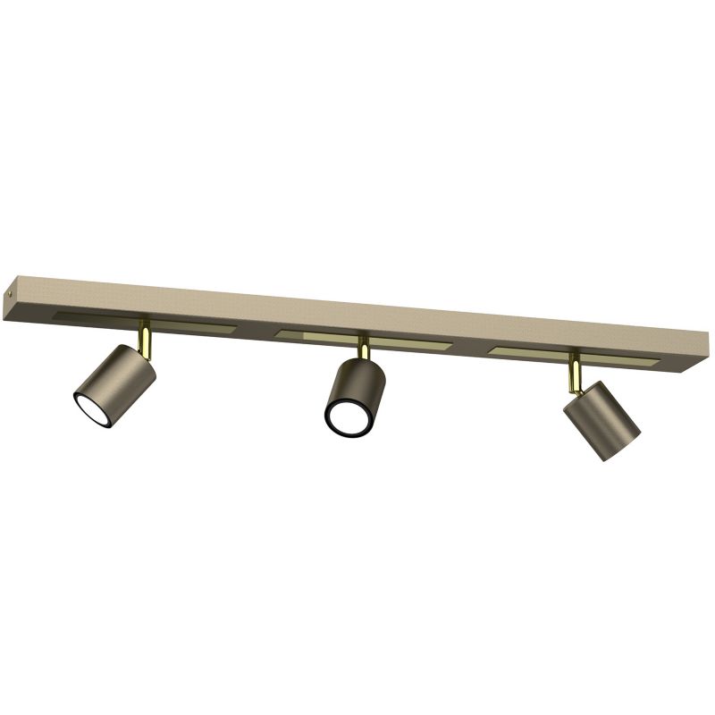 Lampa sufitowa Luminex Rodez tytanowy złoto-złoty połysk Listwa z lampami 3 x GU10 x 8W wym: 15 x 80 x 8 cm - 1 szt.