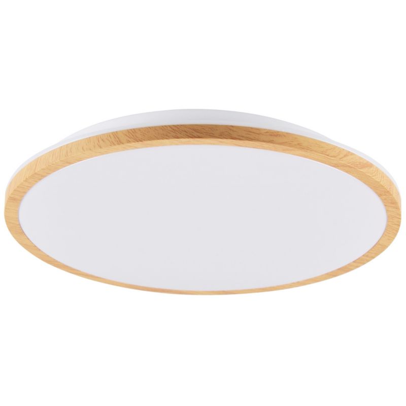 Plafon sufitowy Polux Woody biały jasne drewno LED 24W 4000K 2600lm IP20 wym: 4,8 x 38 x 38 cm tworzywo sztuczne - 1 szt.