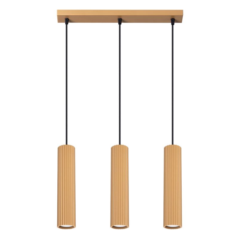 Lampa wisząca Sollux Lighting Karbon 0348 złoto-czarna do kuchni 3xGU10 x 1 szt.