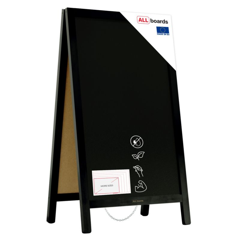 Potykacz stojak reklamowy kredowy 78x44 cm ALLboards rama czarna 1 szt.