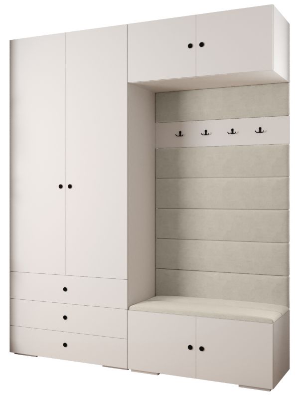 Garderoba do przedpokoju Abiks INOVA 2 Z12 biały+czarny+manila02 1 szt.