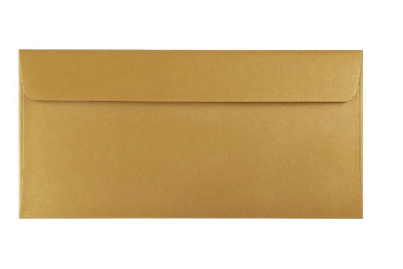 Koperty Ozdobne Neopak DL HK Perłowy Złoty 120g - Do Zaproszeń 50 szt.