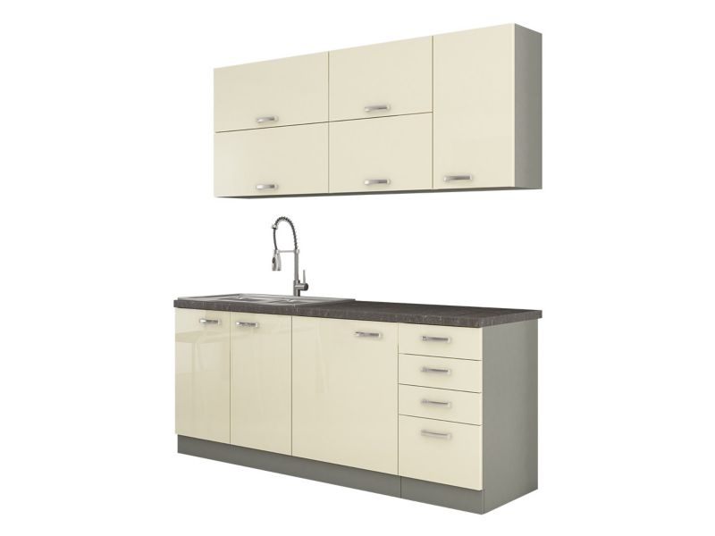 Meble kuchenne MIRJAN 24 Multiline III szary / krem połysk 1 kpl.