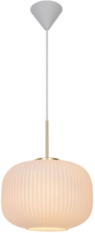Lampa wisząca Nordlux Milford biały opal/mosiądz E27 40W IP20 metal/szkło 1 szt.
