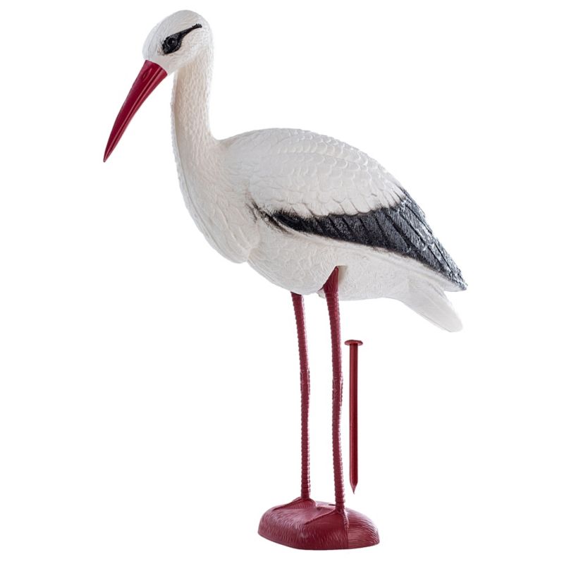 Figura Ogrodowa KADAX Figurka Dekoracja Bocian Stojący Do Ogrodu Duży XXL 1 szt.